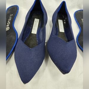 Rothy's The Point Flats Womens 8.5 Navy Blue Comfort Slip On Knit